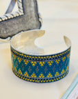 Vakrama Enamel Silver 925 Cuff Bangle