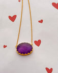 Sage Amethyst 18K Gold Plated Silver 925 Love Necklace