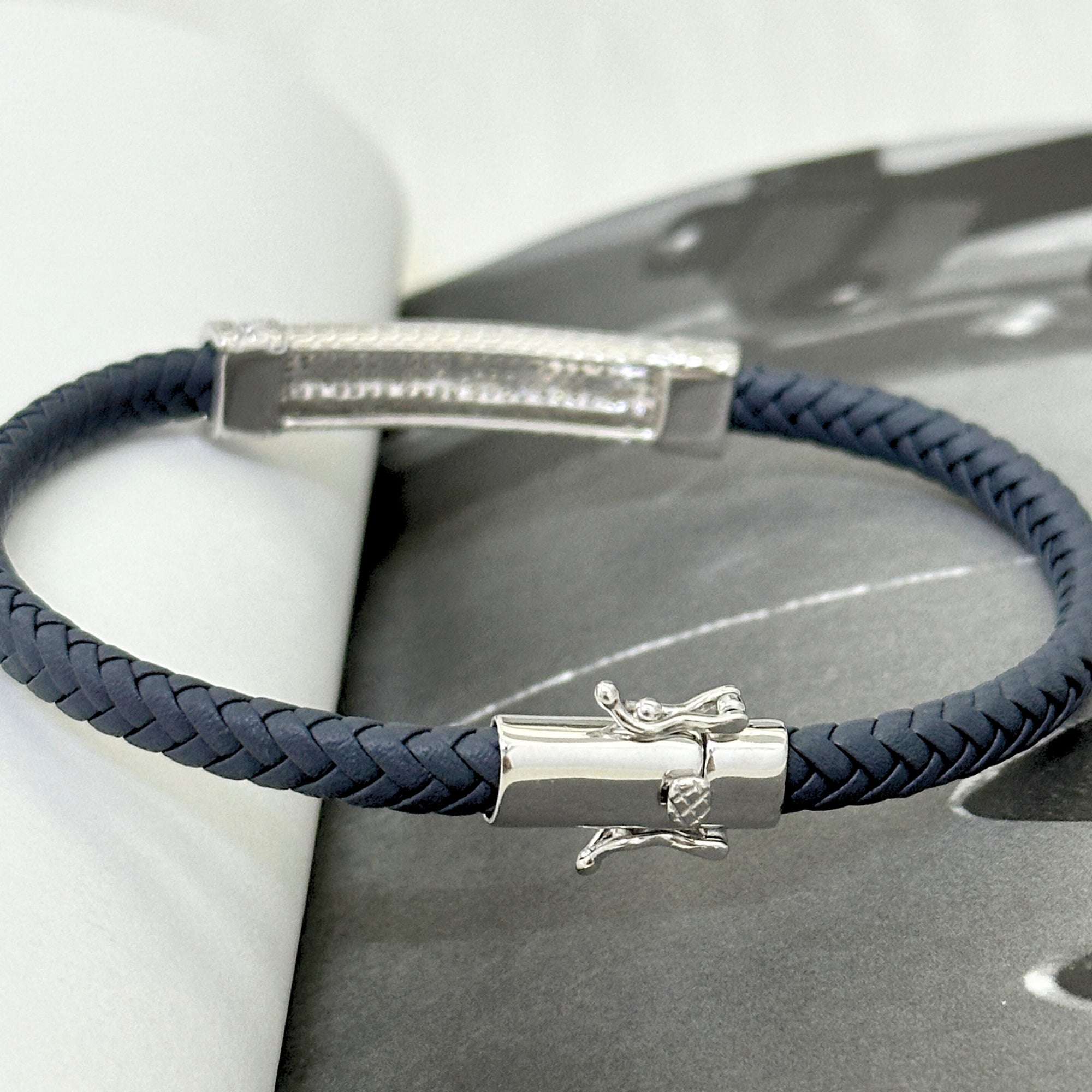 Zern Men's Zircon Silver 925 Bracelet