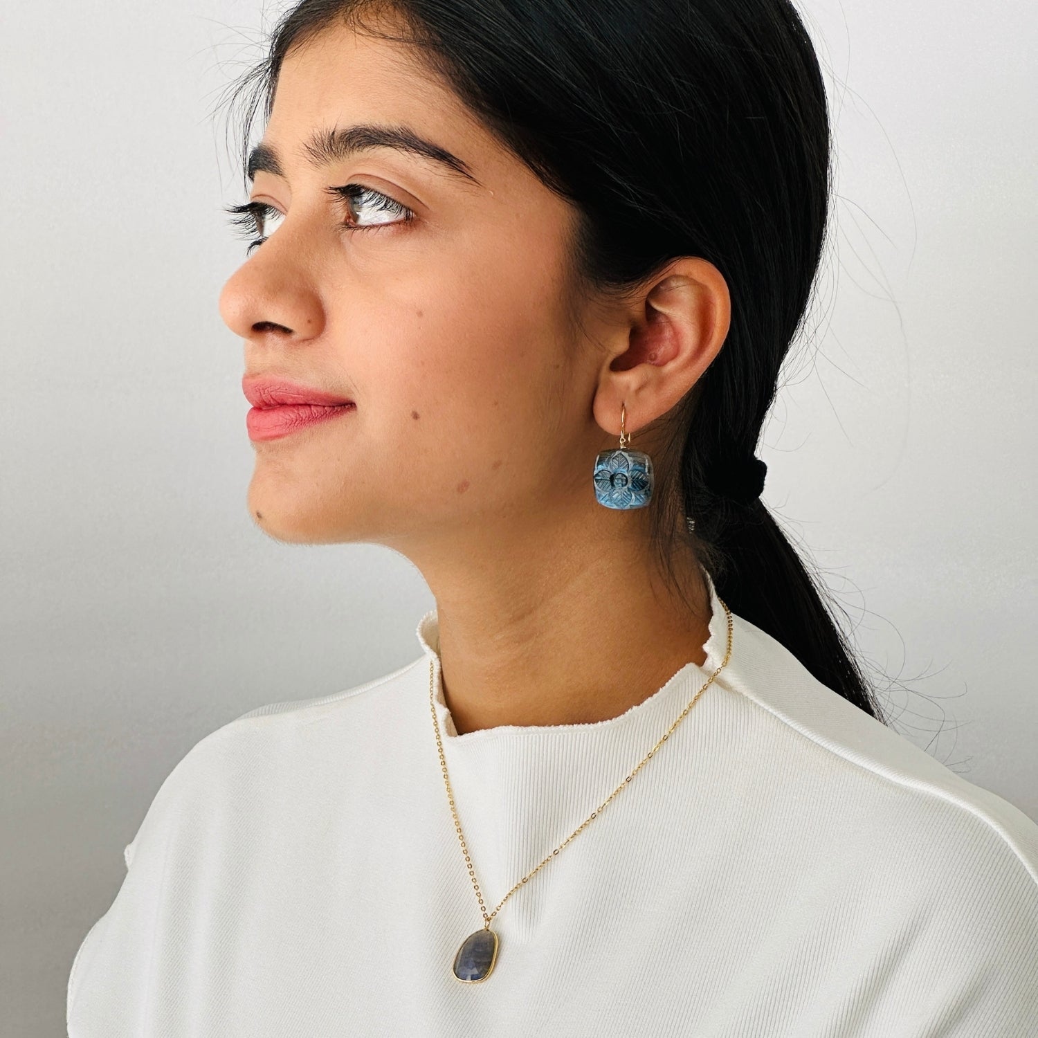 Labradorite 18K Gold Earrings