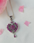 Cordelia Ruby Sterling Silver Heart Love Pendant