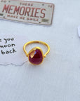 Aura Ruby Gold Plated Silver 925 Love Ring