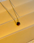 Little Garnet and Silver 925 Pendant Necklace