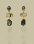 Maddie Labradorite 18K Gold Plated Silver Earrings
