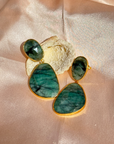 Casie Emerald 18K Gold Plated Silver Earrings