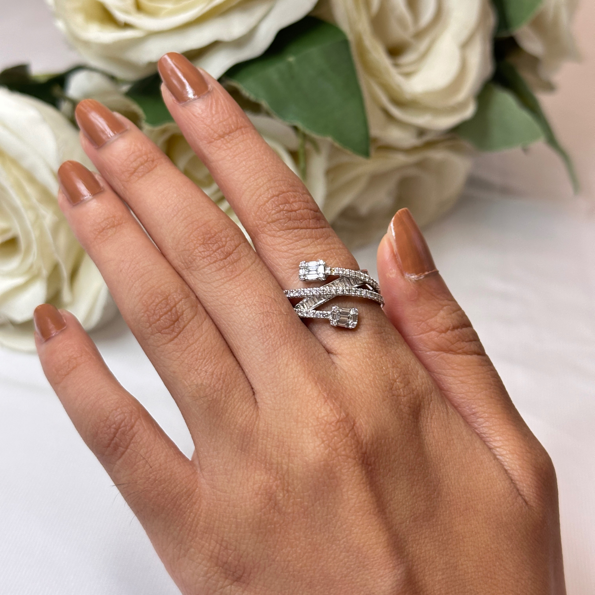 Crossover Diamond Ring