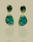 Casie Emerald 18K Gold Plated Silver Earrings