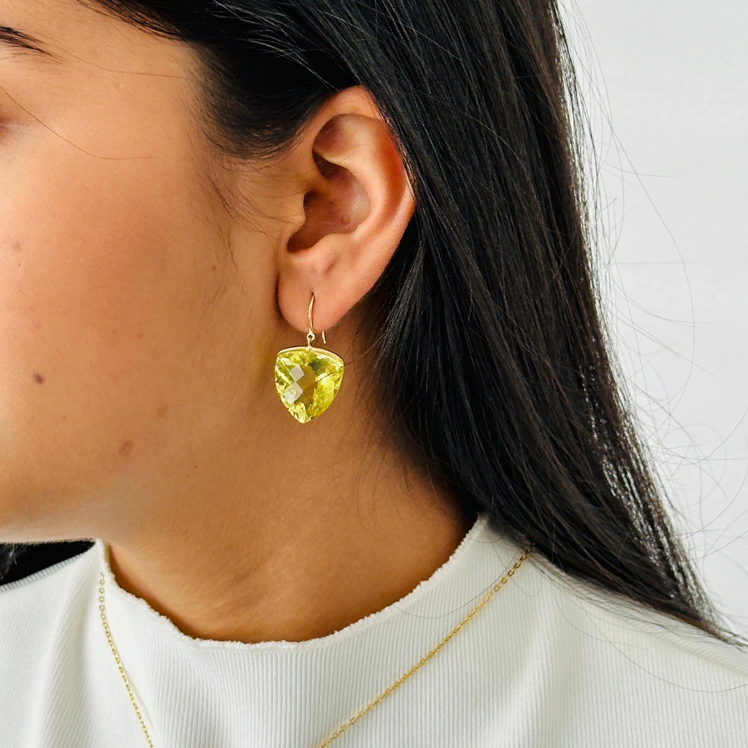 Lemon Quartz 18K Gold Earrings