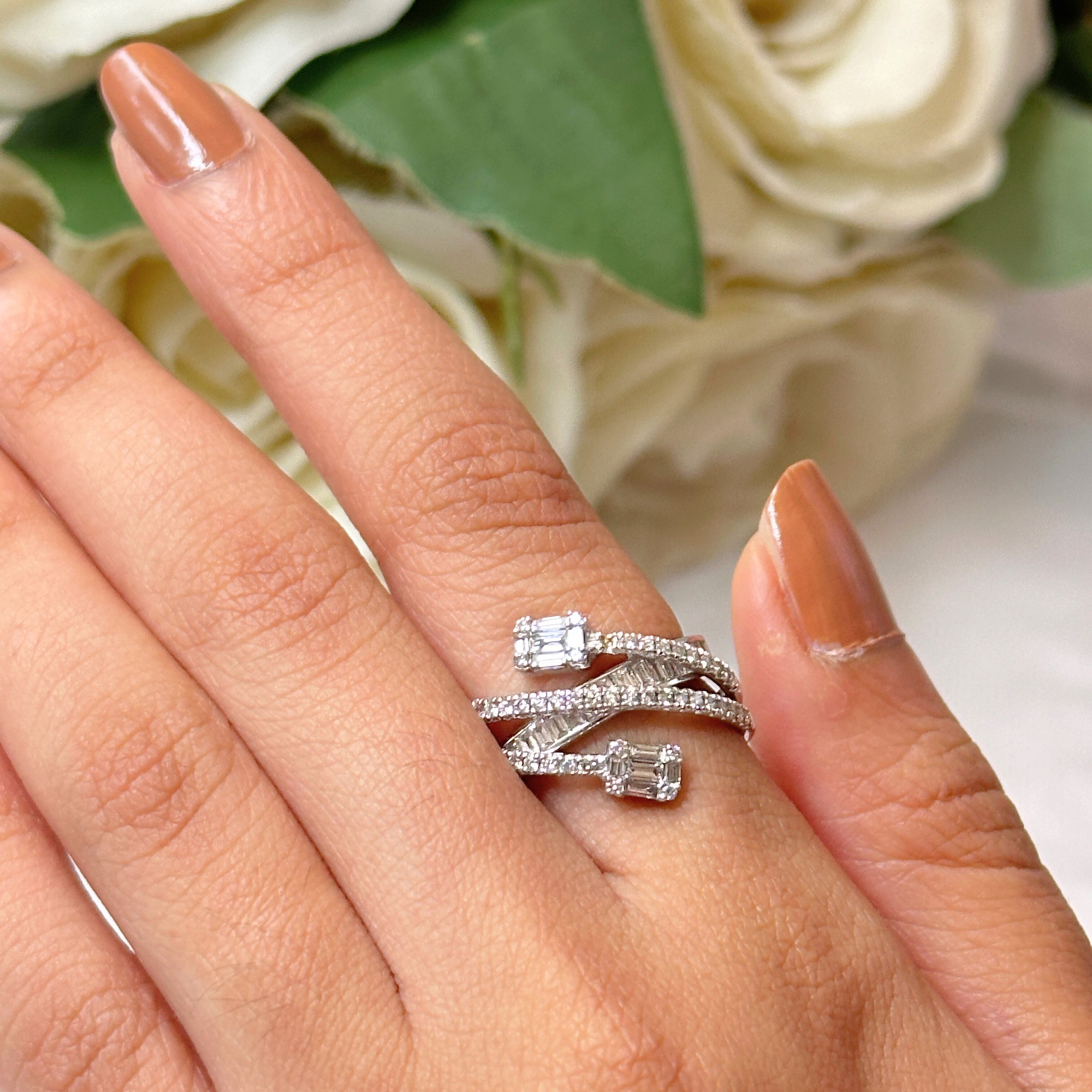 Crossover Diamond Ring