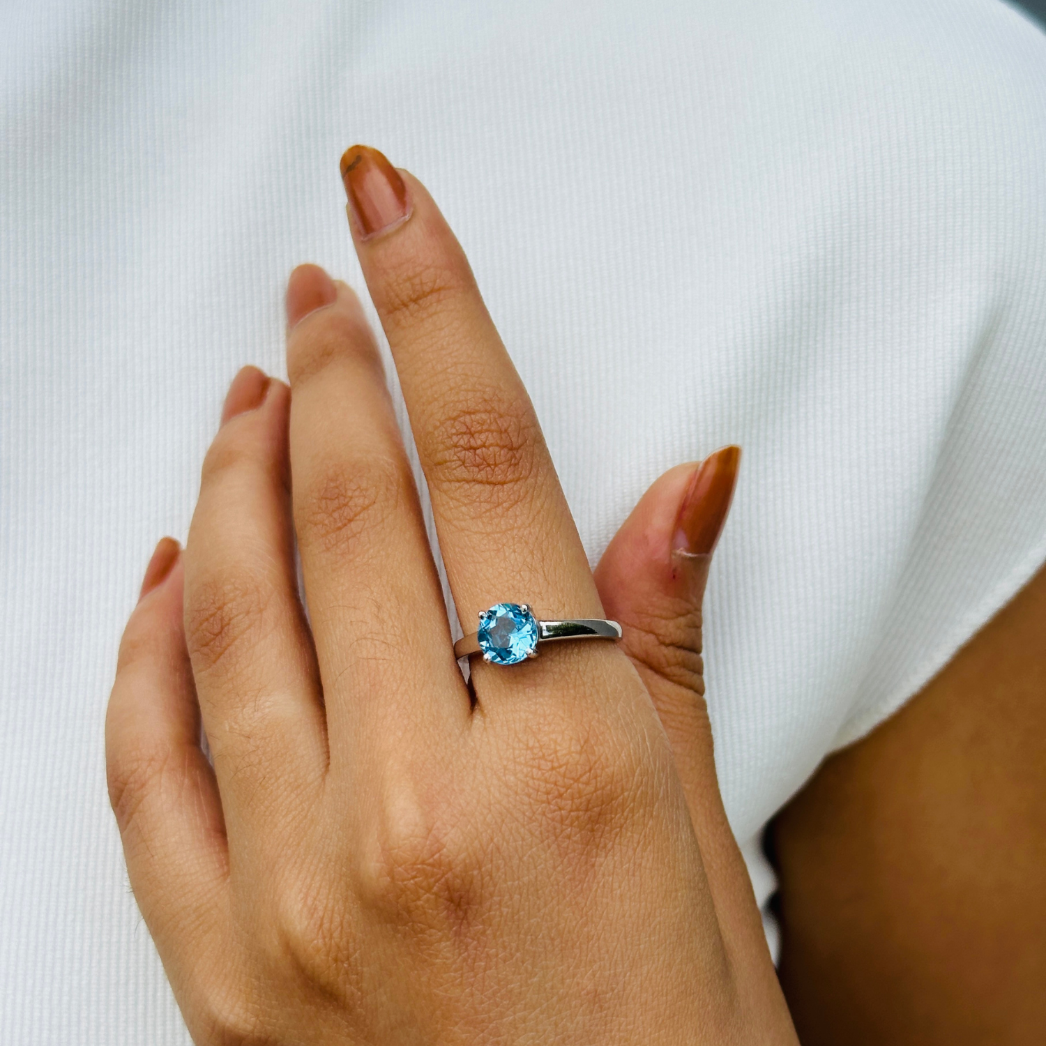Blue Topaz 18K White Gold Ring