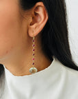 Green Amethyst & Tourmaline 18K Gold Earrings