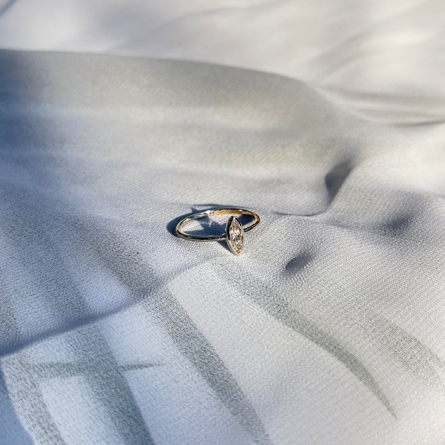 Marquise Diamond 18K White Gold Ring