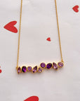 Dakota Amethyst Gold Plated Silver 925 Love Necklace