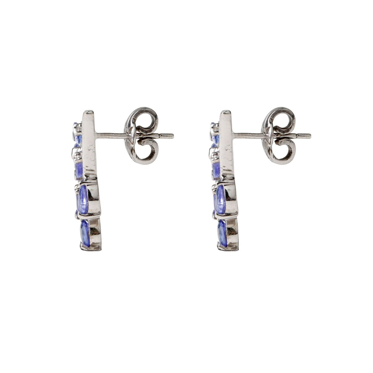 Bewitching Tanzanite and Diamond Silver 925 Earrings