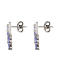 Bewitching Tanzanite and Diamond Silver 925 Earrings