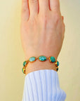 Igor Silver 925 Gold Plated Emerald Bracelet