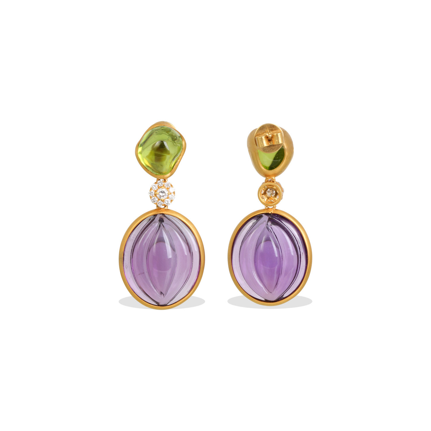 Eri Amethyst and Peridot Earrings