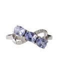 Tanzanite and Diamond Silver 925 Ring