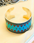 Vakrama Enamel Silver 925 Cuff Bangle