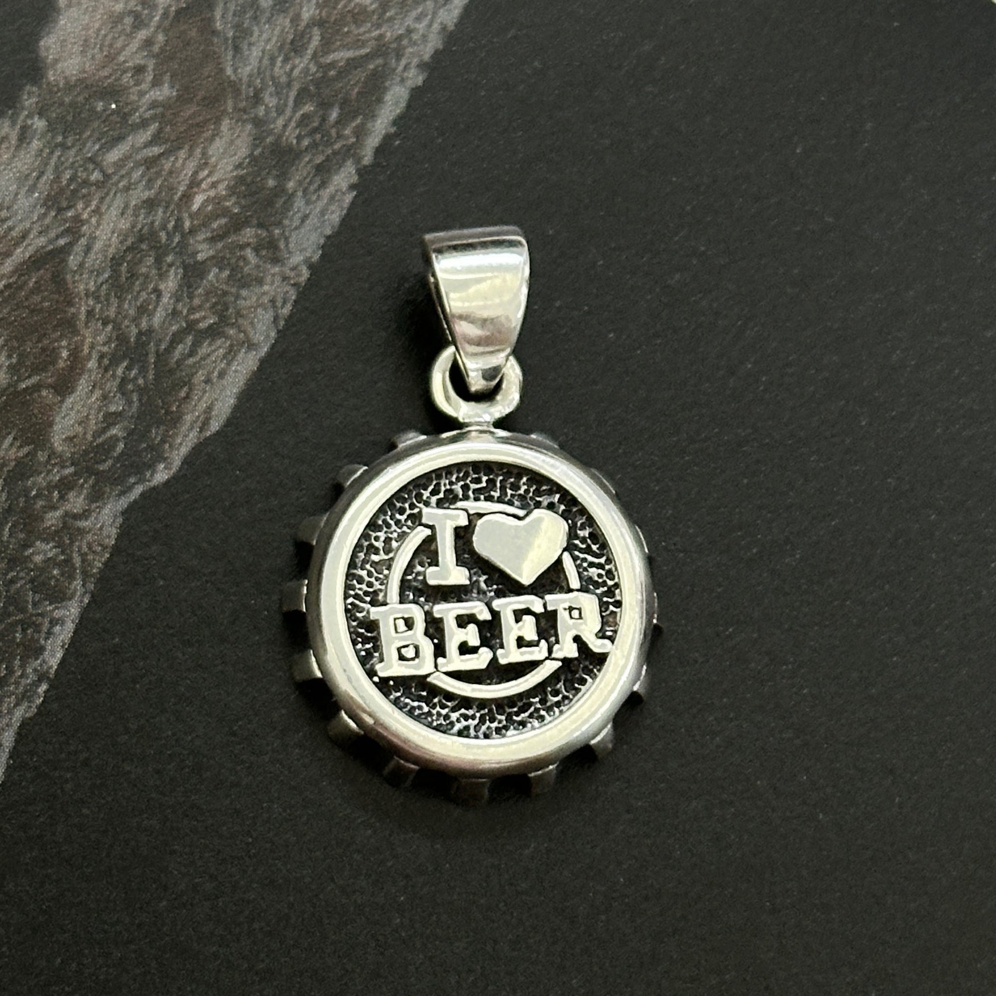 I Love Beer Silver 925 Men's Pendant