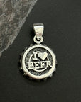 I Love Beer Silver 925 Men's Pendant