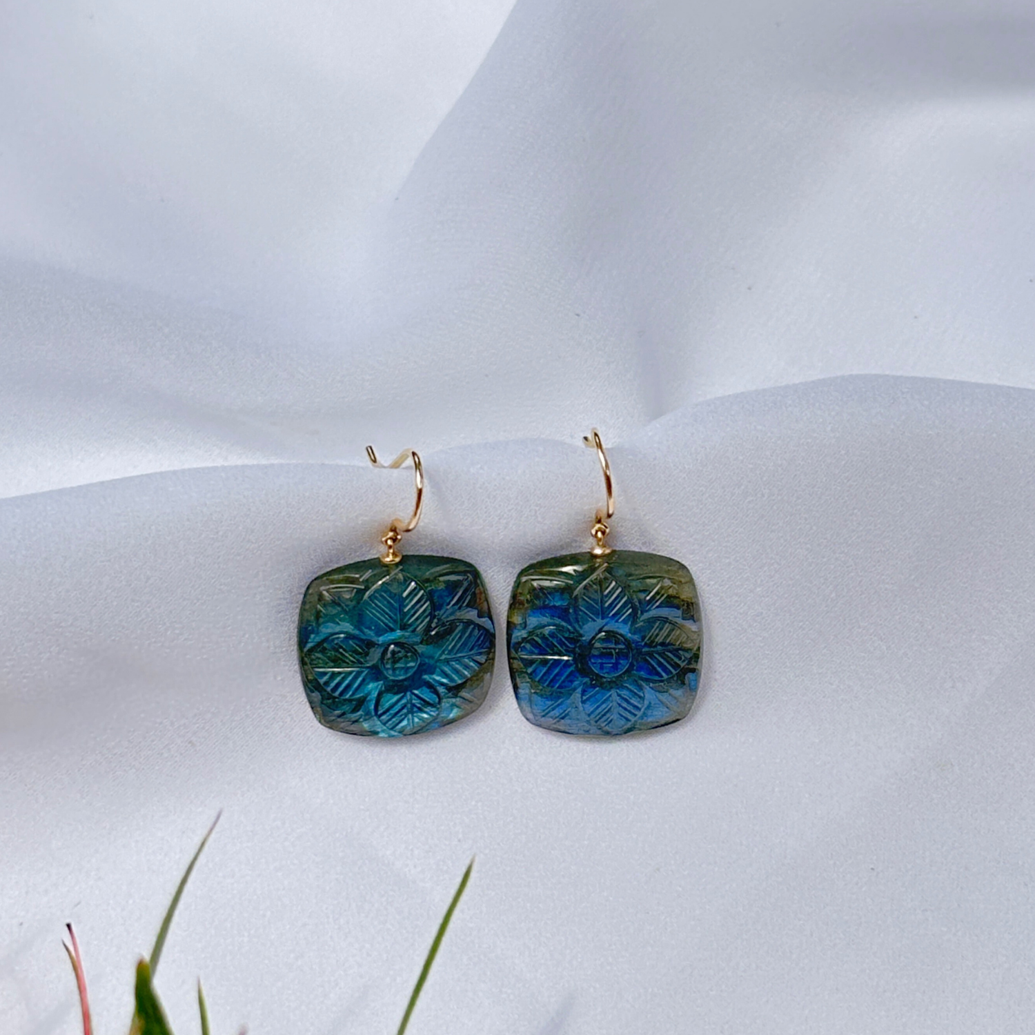 Labradorite 18K Gold Earrings