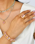 Tofu Morganite Gold Plated Silver Ring