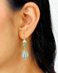 Tuna Colorstone 18K Gold Plated Silver 925 Earrings