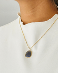 Labradorite 18K Gold Pendant