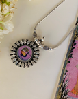 Aabhushan Sangrah Handpainted Miniature Art Silver 925 Necklace