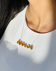 Citrine Silver 925 Necklace, gemstone necklace