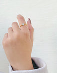 Minimal Everyday wear Modern Classic 18K Gold Plated Silver 925 Polki Diamond Ring