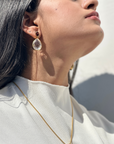 Gemstone Crystal 18K Gold Plated 925 Silver Earrings