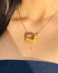 Ellis Amethyst 18K Gold Plated Silver 925 Love Necklace