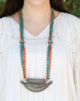 Ashra turquoise carnelian Silver 925 necklace