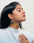 Gemstone Ruby and Sapphire 18K Gold Plated Silver 925 Earrings