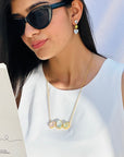 Gemstone Aquamarine Morganite 18K Gold Plated Silver 925 Necklace