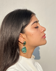 Gemstone Emerald 18K Gold Plated Silver Earrings