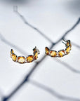 Modern style lightweight earrings Citrine Silver 925 Studs