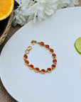 Gemstone Carnelian 18k Gold Plated Silver 925 Bracelet