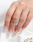 Modern everyday style Multistone Gemstone Silver 925 Ring