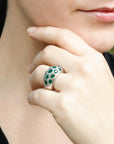 Diamond and Emerald Ring 925 Silver Luxury for Women USA