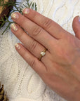 Gemstone Diamond Polki and 18k Gold Plated Silver Ring