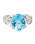 Elegant Blue Topaz Handmade Ring