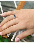 sapphire ring, silver ring, sterling silver ring, buy sapphire ring, sapphire jewelry, blue ring, diamond ring, sapphire & diamond ring
Silver 925 Blue Sapphire & Diamond Ring