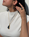 Gemstone Labradorite 18K Gold Plated Silver Pendant