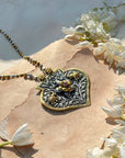 Flower and Elephant Detail Traditional Silver 925 Necklace