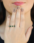 Emerald ring, silver emerald ring, emerald silver ring, green ring, silver-green ring, silver ring, sterling silver ring, unique ring
Four Stone Stylish modern Emerald and Silver 925 Band Ring