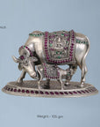 Silver 925 Kamdhenu Cow Idol Artifact