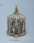 Silver 925 Embossed Hanuman Devotional Box Openable Artifact
